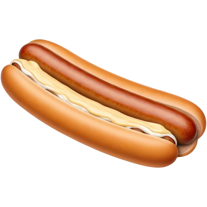 A unique sausage without bread. There is mayonnaise on one end emoji