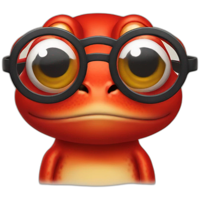 Red frog with glasses emoji