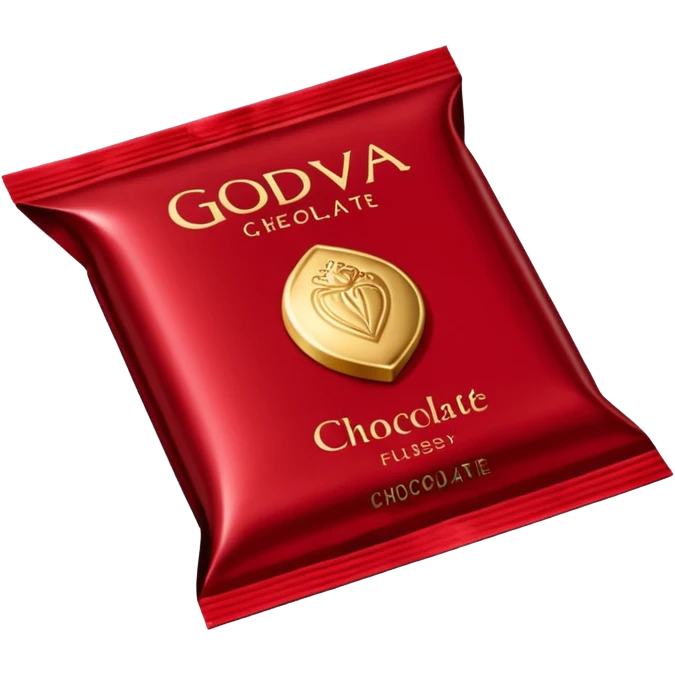 Godiva chocolate packet that is red emoji