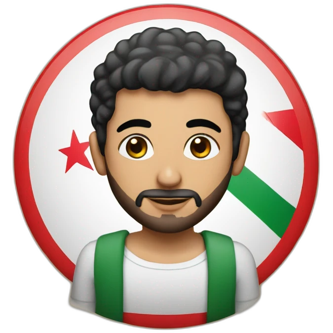 a tunisian guy with with Palestine tatto emoji