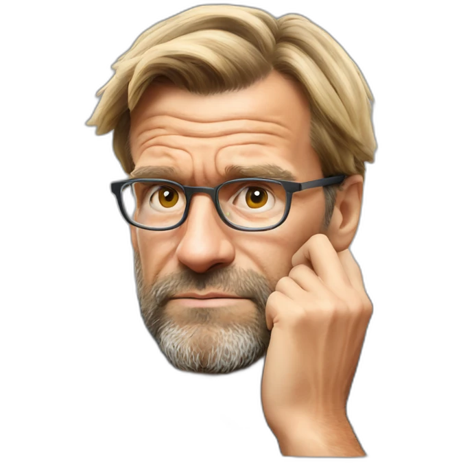 jurgen klopp resting head on hands emoji