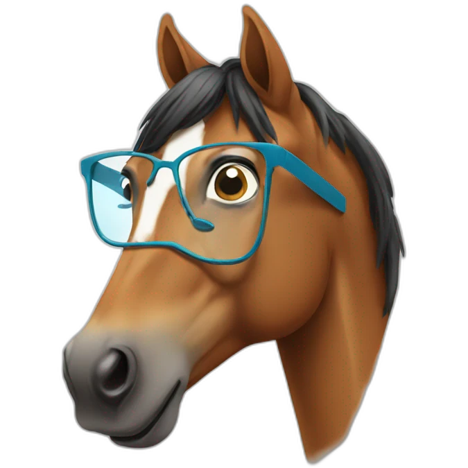 Horse with glasses emoji