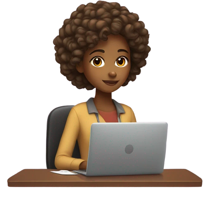 Brown girl, computer science intern with a laptop emoji