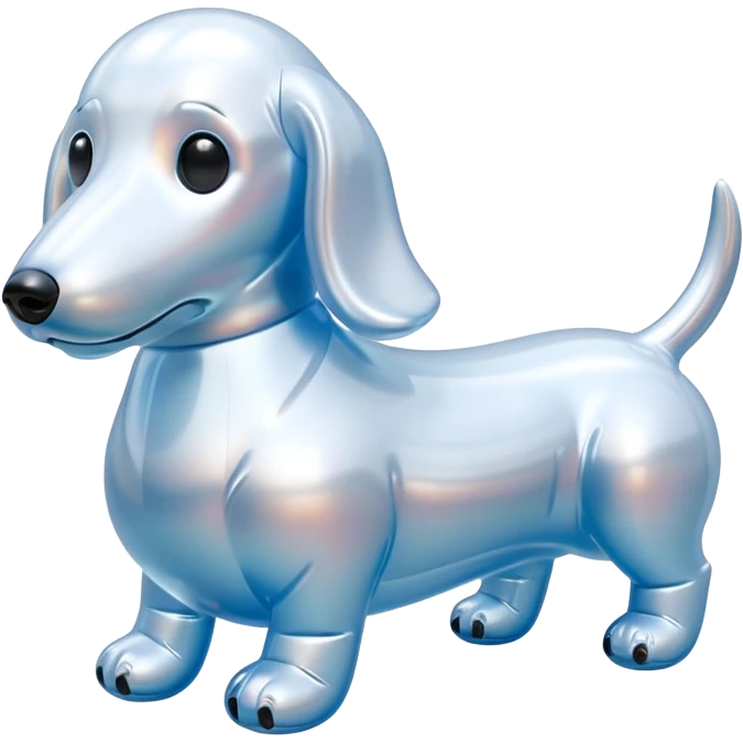 jeff koons style inflatable dashound dog ghost emoji | AI Emoji Generator