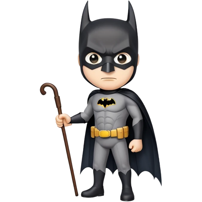 Batman walking with a cane  emoji