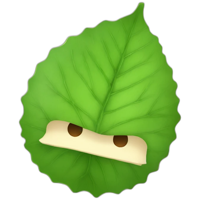Feuille qui mange un pogo emoji