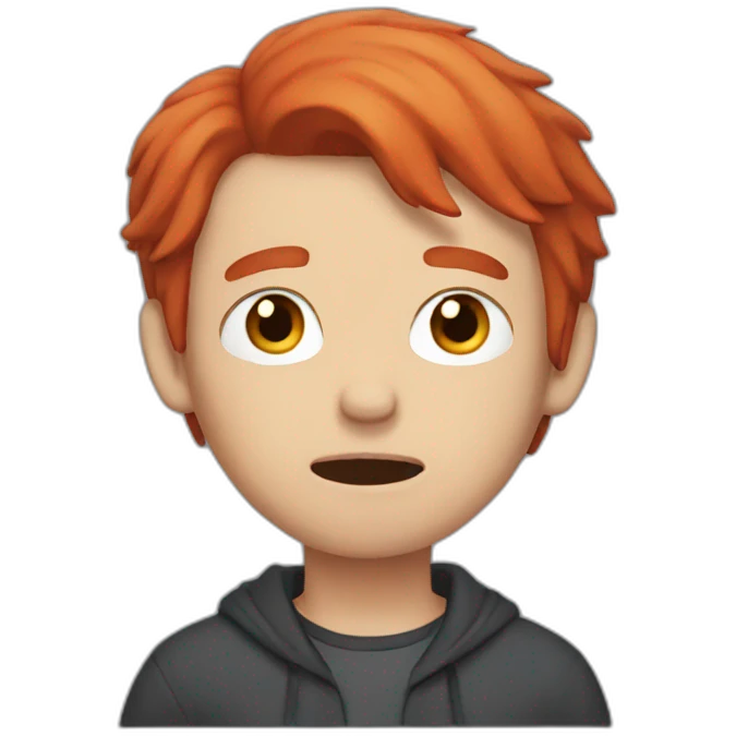 Crying allen with red hair emoji