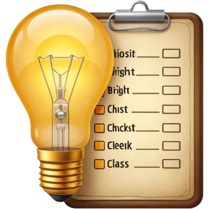 light bulb with a checklist emoji
