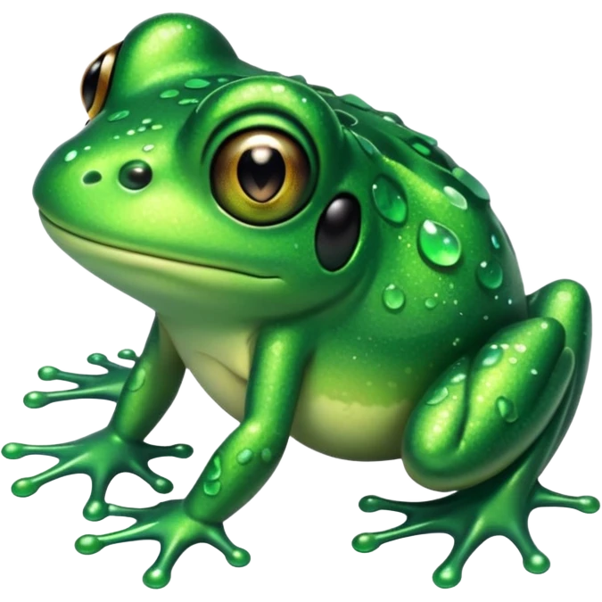 Glitter Green Frog chibi emoji