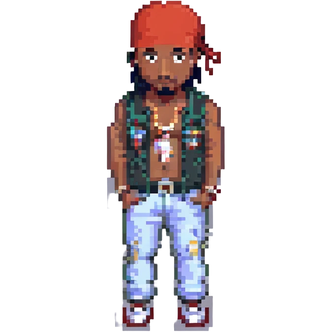 2Pac в полный рост, no background emoji