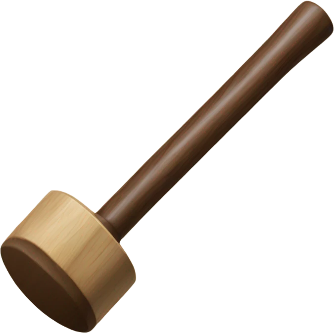 USA wooden round hammer emoji