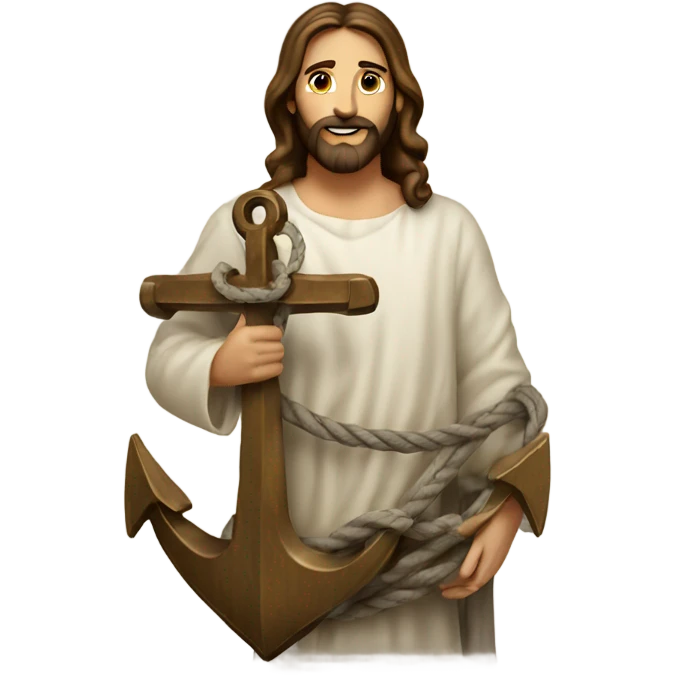 jesus holding an anchor emoji