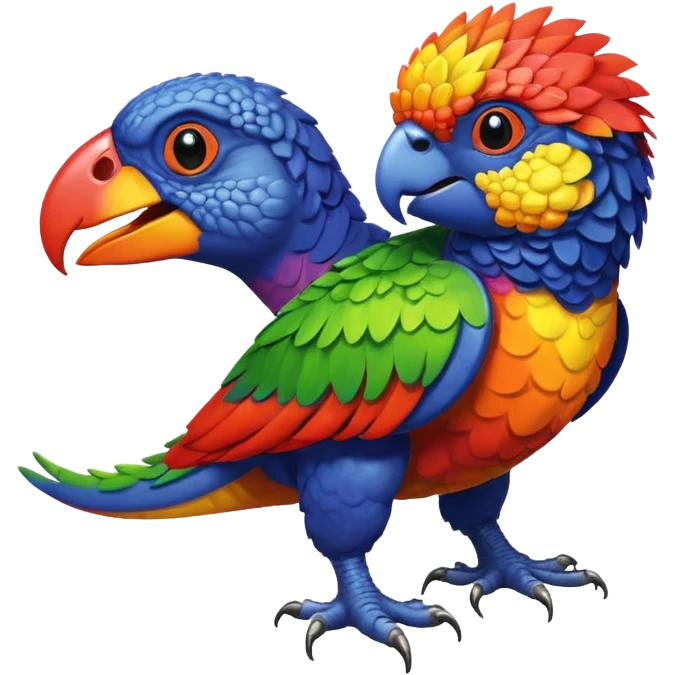 Rainbow lorikeet dinosaur emoji