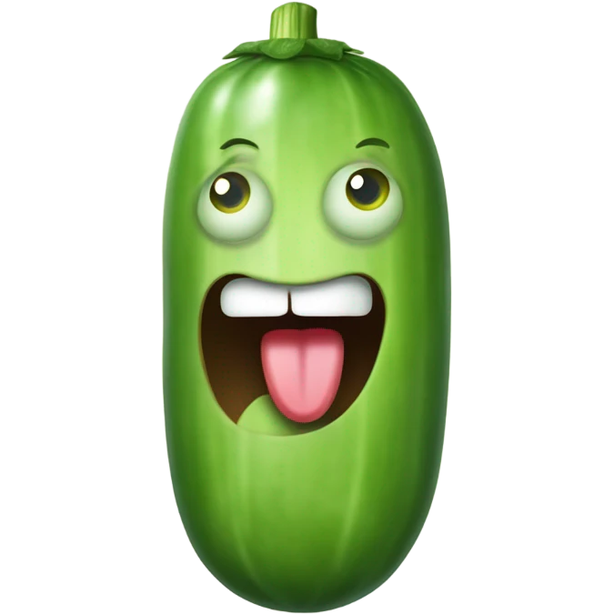 Sticking tongue out cucumber wide  emoji