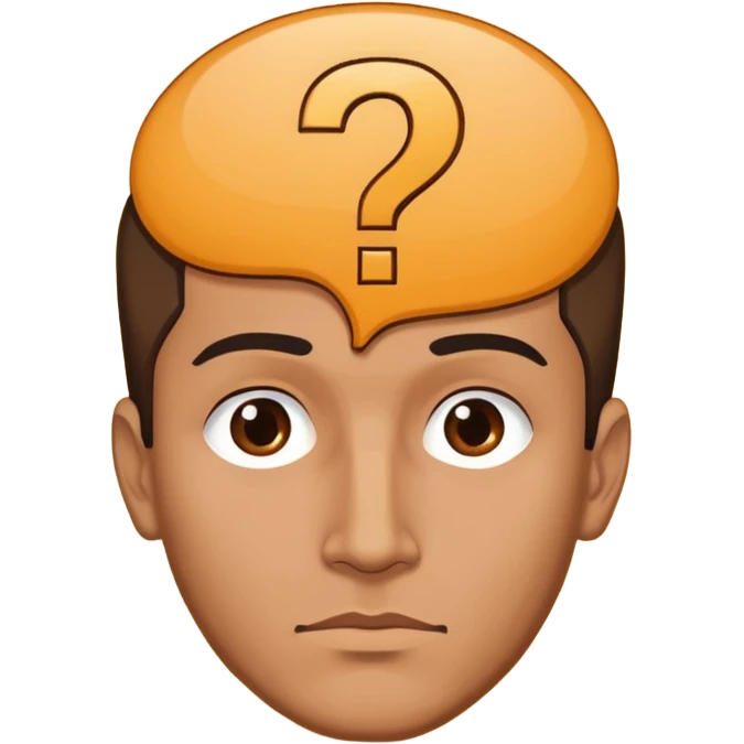 thinking men head and top question mark pop emoji