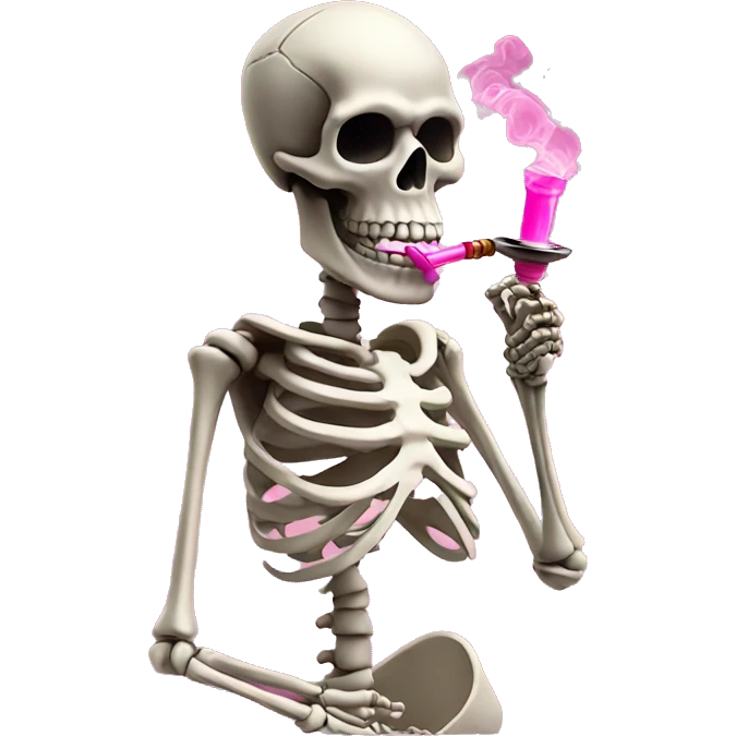 Skeleton with pink hookah  emoji
