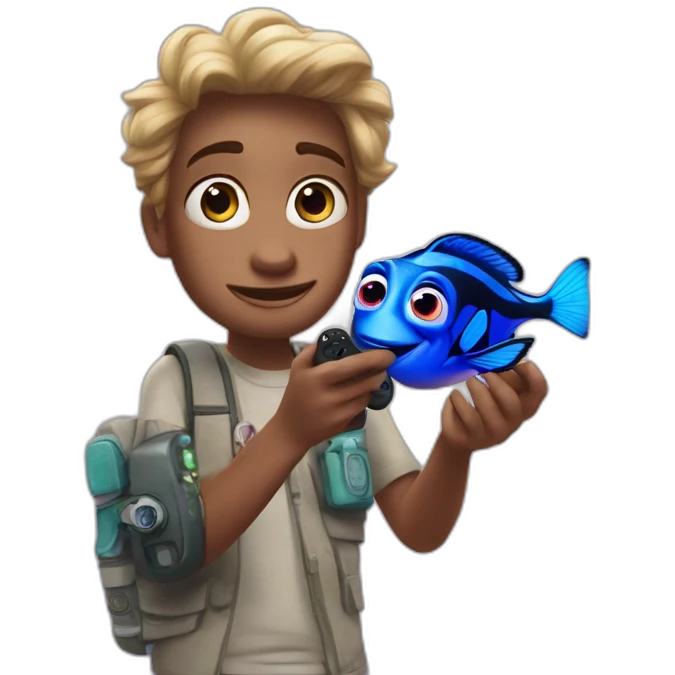 finding dory holding controller pad emoji