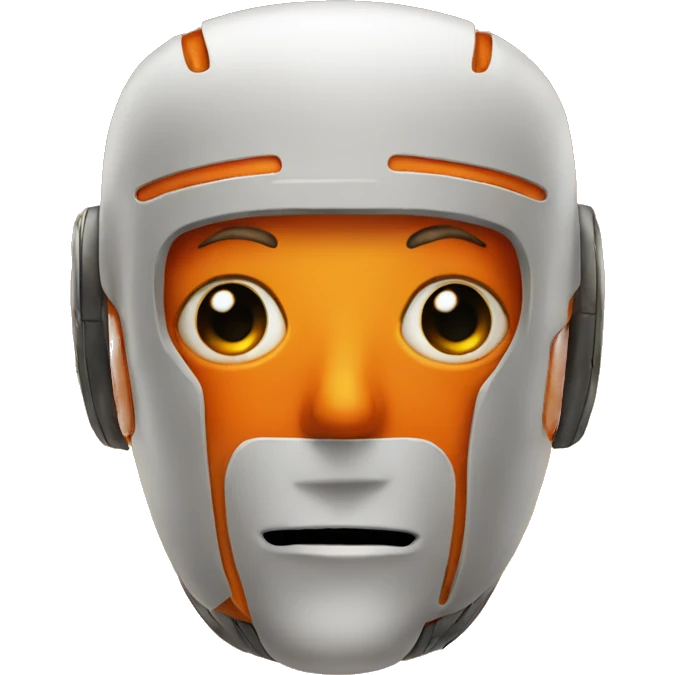 Orange robot face emoji