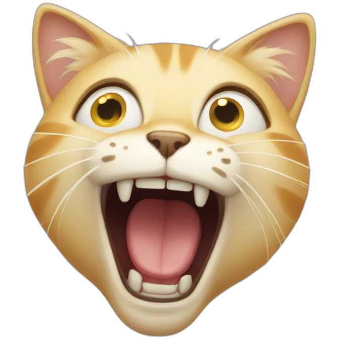 Blond cat screaming emoji