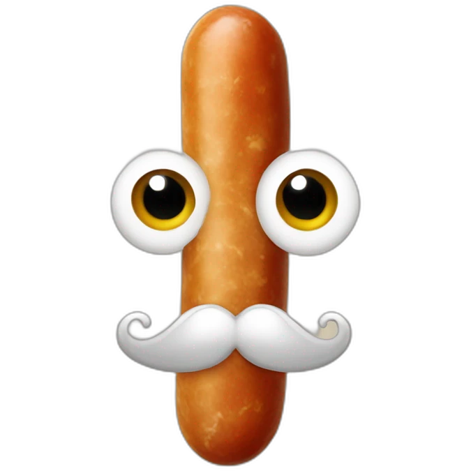 Saucisson avec une moustache emoji