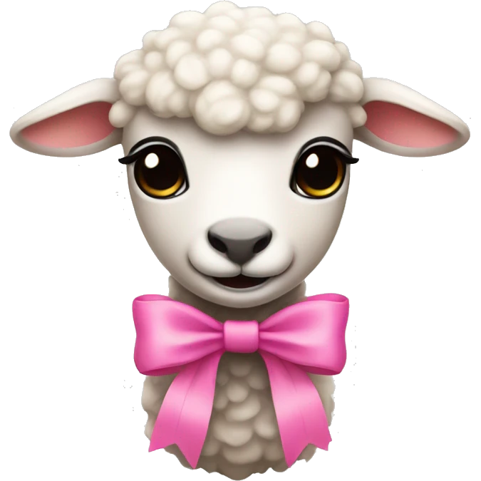 Lamb with a pink bow emoji