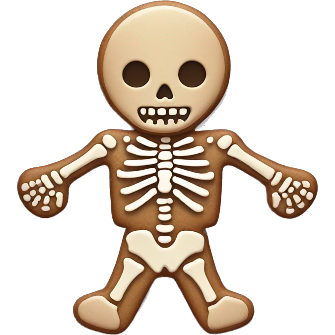 skeleton gingerbread man emoji