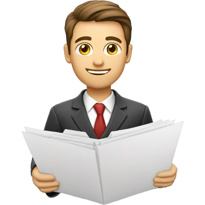 Recruiter with documents emoji