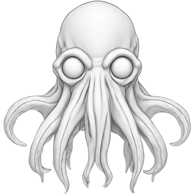 Cthulhu wireframe white emoji