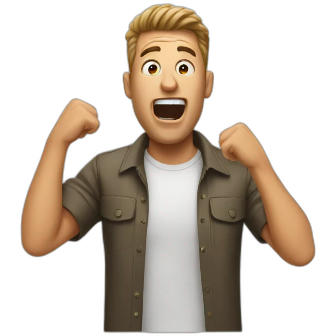 A guy shouting someone  emoji