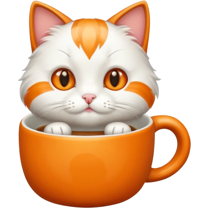 A cute cat drinking coffee emoji