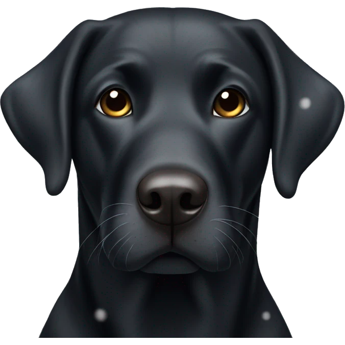 Black Labrador with a Bit snow on his nose emoji