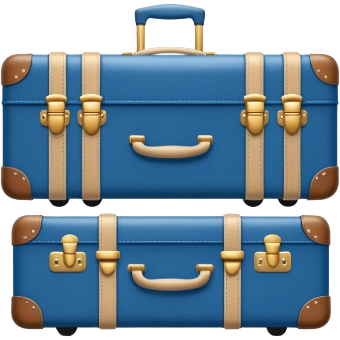 blue and beige suitcases on wheels emoji