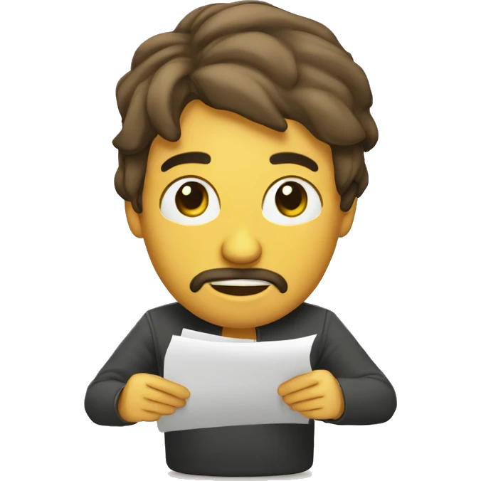 juez sujetando un papel con leyes emoji