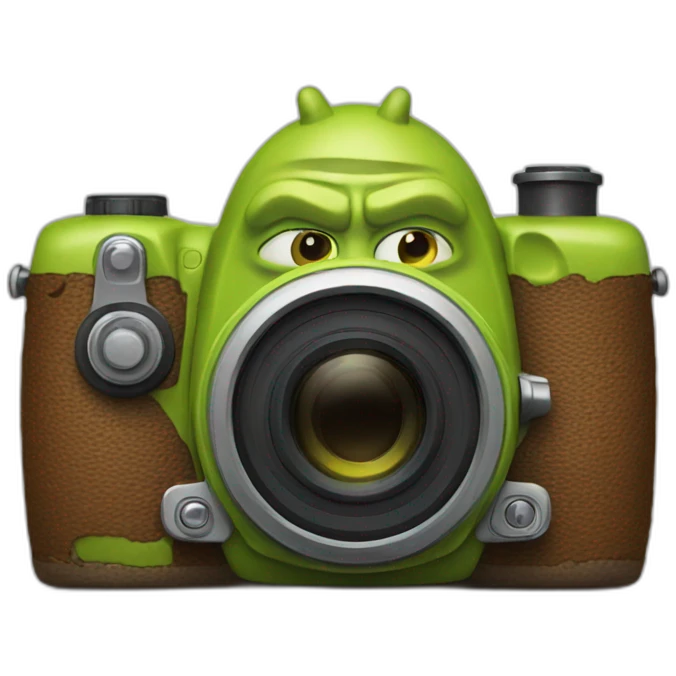 Camera with shrek emoji
