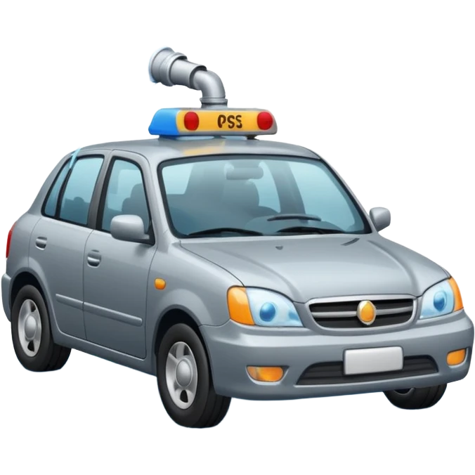 a car shooting water at protests emoji