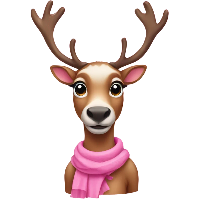 Reindeer in pink clothes emoji
