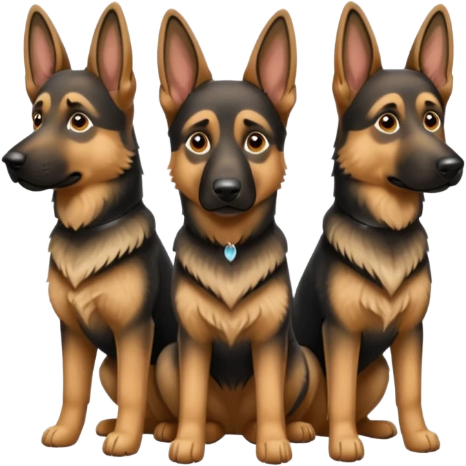 three german sheperds emoji