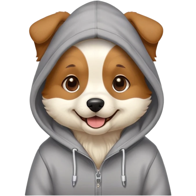 Dog wearing a hoodie emoji