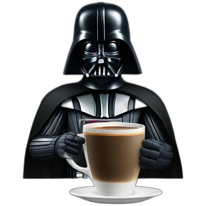 darth vader having coffee emoji