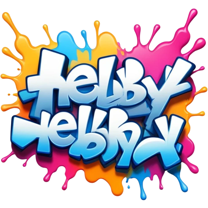 Graffiti of the word HeldByAi emoji