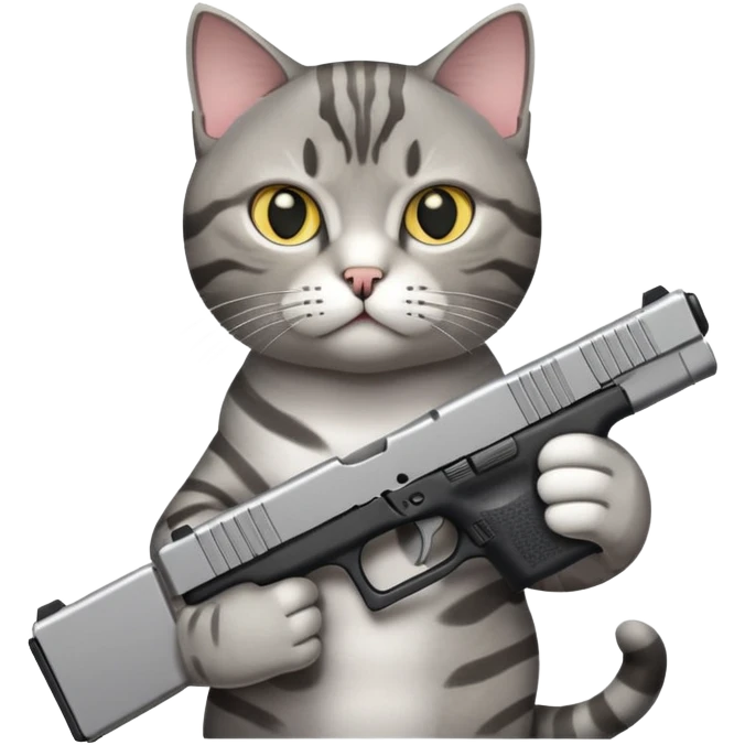 cat holding glock emoji
