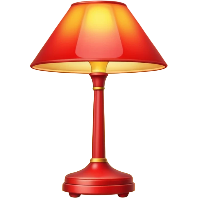 red stand lamp emitting yellow light, warm glow, smooth gradient, bright and saturated colors, minimal details, glossy highlights emoji