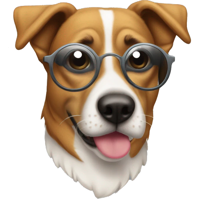 perro con gafas emoji