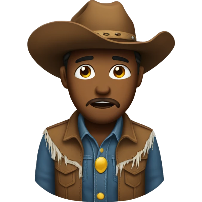Crying cowboy emoji
