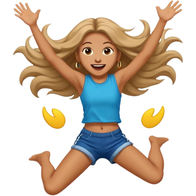 bungee jumping face in action with earrings and long hair flying away emoji
