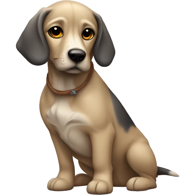 Perro braco de Weimar con chica morena emoji