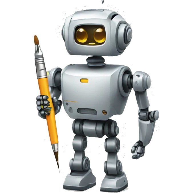 robot with paintbrush emoji