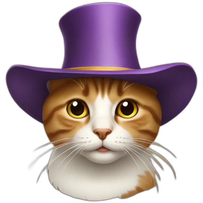 Cat with a big hat emoji