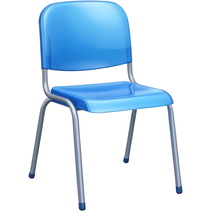 moving blue school plastic chair emoji
