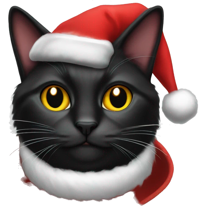 Black cat Santa hat emoji